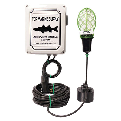 Icon 175 Watt Underwater Dock Light - Single Bulb Single Bulb 175 Watt Underwater Dock Light. Underwater dock lights attract marine life and provide an aquarium like experience at your dock. Small fish are attracted to the illuminated marine life and this