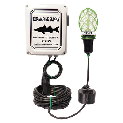 Vivid 250 Watt Underwater Dock Light - Single Bulb Single Bulb 250 Watt Underwater Dock Light Underwater dock lights attract marine life and provide an aquarium like experience at your dock. Small fish are attracted to the illuminated marine life and this
